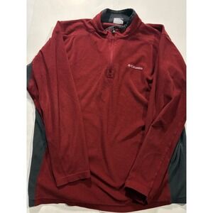 Columbia Sportswear Red‎ Fleece 1/4 Zip Pullover Mens Large
